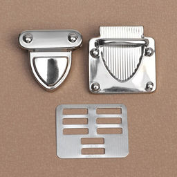 Цена за 5 шт. Застёжка для сумки, 3,3 3,8 см, цвет серебряный - Арт узор фото 3