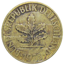 Монета 10 пфеннигов 1978 года D Германия