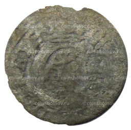 Монета Солид 1634-1654 года Шведская оккупация Риги  королева Кристина