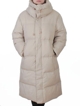 3063 BEIGE Пальто пуховое женское оверсайз (утиный пух) - Fashion фото 3