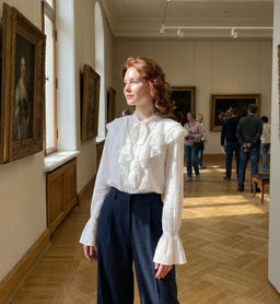 K13365 Рубашка с рюшами РОЗОВЫЙ