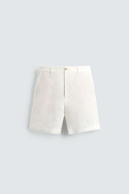 BERMUDA REGULAR FIT 100% LINO / Blanco