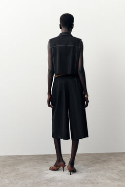 BELTED LONG BERMUDA SHORTS WITH DARTS - Zara фото 4