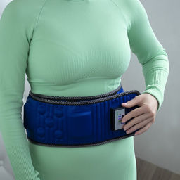 Массажер для похудения Luazon LEM-09, пояс, 128 см, пульт в комплекте, 220 В, синий