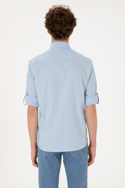 Erkek A__k Mavi Uzun Kollu G_mlek Sepette S_rpriz _ndirim - U.s. polo assn фото 5