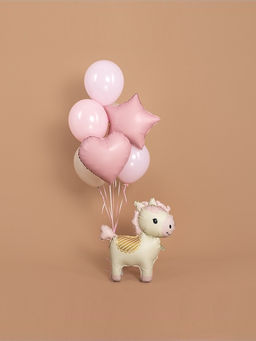 Цена за 2 шт. Воздушный шар фольгированный 3D 25" «Лошадка», кремовый