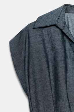 FITTED LINEN BLEND DARTED SHIRT - Zara фото 10