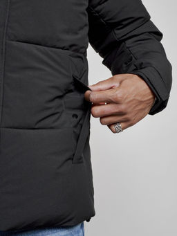 Куртка молодежная мужская зимняя с капюшоном черного цвета 8356Ch - Wonderrman фото 12