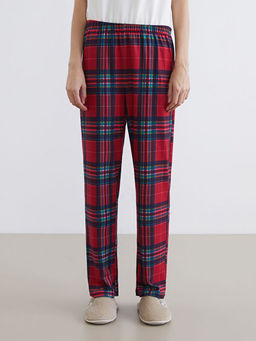 Beli Lastikli Ekose Kad?n Pijama Alt