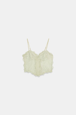 TOP CORSETERO COMBINADO ENCAJE / Khaki claro