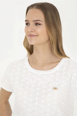 Женская футболка цвета экрю - U.s. polo assn фото 3