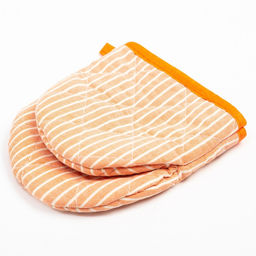 Кухонный набор Полосы фартук 60х70см, прихватка 20х20см, варежка 12х15см, цвет персик, 50%п/э, 50%хл - Доляна фото 6