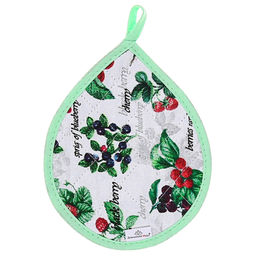 Ягодное ассорти Прихватка 20х18см Капелька, хлопок Премиум 191г/м2 - хлопок 100%, наполнитель - ватин 280гр/м2, Домашняя мода (Россия)