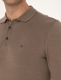 Vizon Melanj Slim Fit Polo Yaka Basic Triko Kazak - Pierre cardin фото 7