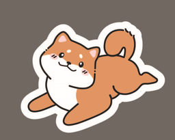 Значок ECO из дерева Lovely shiba inu