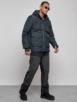 Куртка - жилетка трансформер с подогревом 2 в 1 мужская зимняя темно-синего цвета 6668TS - Mtforce фото 3