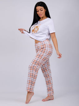 Пижама Котёнок брюки, трикотаж - Малина фото 5