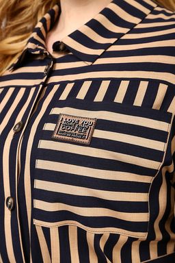 Платье-рубашка в полоску женское - Almond фото 3