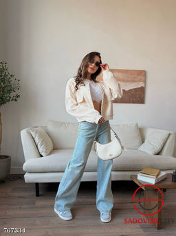 Женские широкие джинсы со стразами - Bruno фото 7