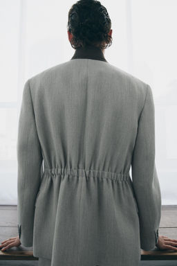 ZW COLLECTION CONTRAST COLLAR BLAZER - Zara фото 3