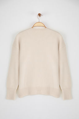 Wardrobe Essentials Kemik Yunlu Premium Iplik Basic Genis Kal?p Triko Kazak | TWOAW26KZ00065