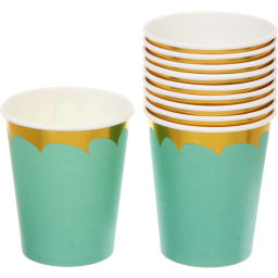 Стакан бумажный 0,2л в наборе 10 шт "Праздничный день", изумруд