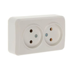 Цена за 2 шт. Розетка Smartbuy "Юпитер", 10 А, двухместная, открытая, без з/к, белая