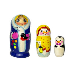 Матрешка "Снегурочка" 3 в 1 арт.8876 (РНИ) (Новый год)
