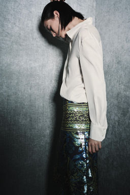 100% SILK BIB SHIRT ZW COLLECTION LIMITED EDITION - Zara фото 3