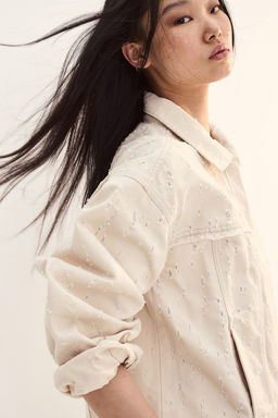 Chaqueta camisera de sarga con efecto desgastado - H&m фото 3