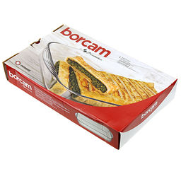 "Боркам (Borcam)" Форма стеклянная жаропрочная 3,85л, 40х25х6см, прямоугольная, с ручками, цветная коробка, Pasabahce (Турция)