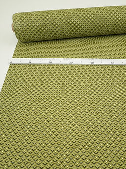 Бязь "Геометрия - уголки" цв.св.оливково-зеленый, ш.1.5м, хлопок-100%, 120гр/м.кв