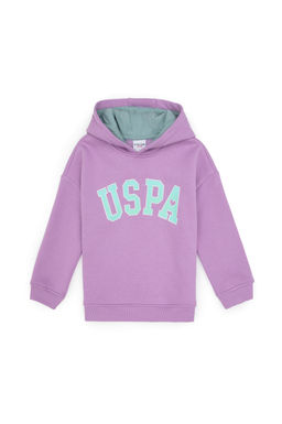 K_z _ocuk Lila _ardonlu Kap__onlu Sweatshirt Sepette S_rpriz _ndirim - U.s. polo assn фото 2