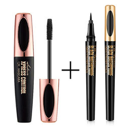 Million Pauline Набор Тушь для ресниц и подводка для глаз 4D эффект, цвет черный - Sadoer фото 2