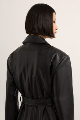 Тренч прямого силуэта из экокожи - Mollis фото 5
