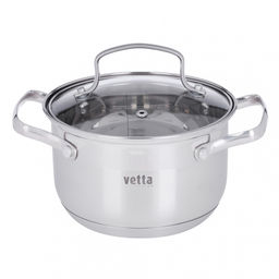 Кастрюля VETTA Берн 16*10 см 1,9 л со стекл. кр., индукция арт. 822-099