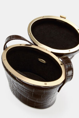 BOLSO R?GIDO EFECTO RELIEVE / Marr?n - Zara фото 5