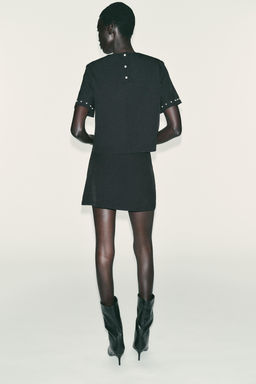 TOP WITH FAUX PEARLS - Zara фото 5