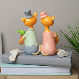 Цена за 2 шт. Фигурка Кошка висячие ножки 2 штуки набор 22 см / 9466 /уп 48/ - ГалеонТрейд фото 3