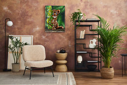 Кристальная (алмазная) мозаика ФРЕЯ ALPD-044 на подрамнике Малыш леопард 30 х 40 см