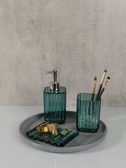 Диспенсер для жидкого мыла 380 мл зелёный акриловый пластик, полипропилен - Denastia фото 2