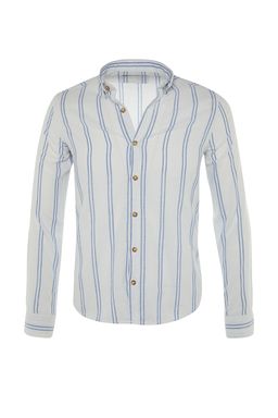 TRENDYOL MAN Beyaz Slim Fit Dugmeli Yaka Ince Cizgili Gomlek TMNSS20GO0092 - Trendyolmilla фото 7