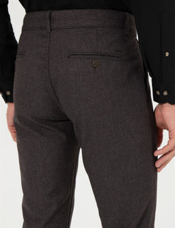 Kahverengi Slim Fit Kanvas Pantolon