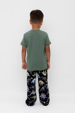 К 1599/зеленый мох,цветные динозавры пижама дет