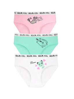 PELICAN, набор трусов для девочек, Светло-розовый/ментол/белый
