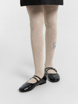 Цена за 3 пары! Колготки детские бежевые с узором в виде мышки - Mark formelle фото 2