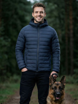 Куртка мужская стёганая с капюшоном с графеновой подкладкой бежевого цвета 9625_1B - Valianly фото 31