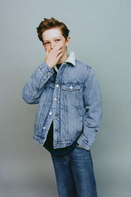 DENIM JACKET WITH FAUX SHEARLING - Zara фото 9