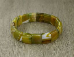 Браслет Ириска агат бежево-зеленый - Agat77 фото 2