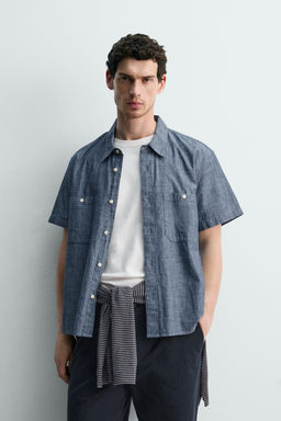 CAMISA CHAMBRAY DENIM / Azul medio - Zara фото 2
